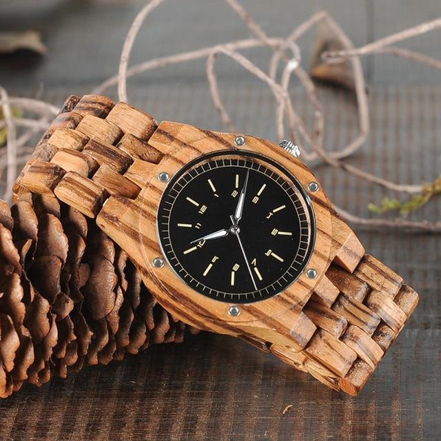 MONTRE EN BOIS DE ZÈBRE HOMME Goa - Bois Eden