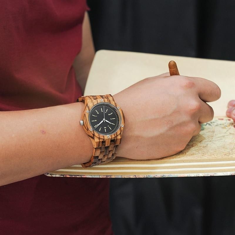 MONTRE EN BOIS DE ZÈBRE HOMME Goa - Bois Eden