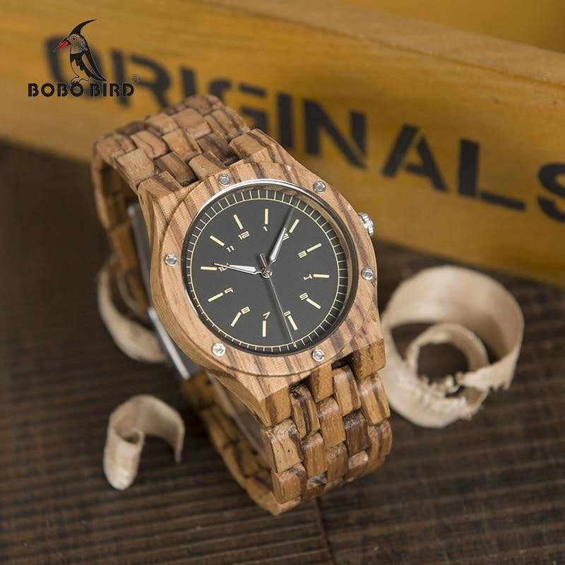 MONTRE EN BOIS DE ZÈBRE HOMME Goa - Bois Eden