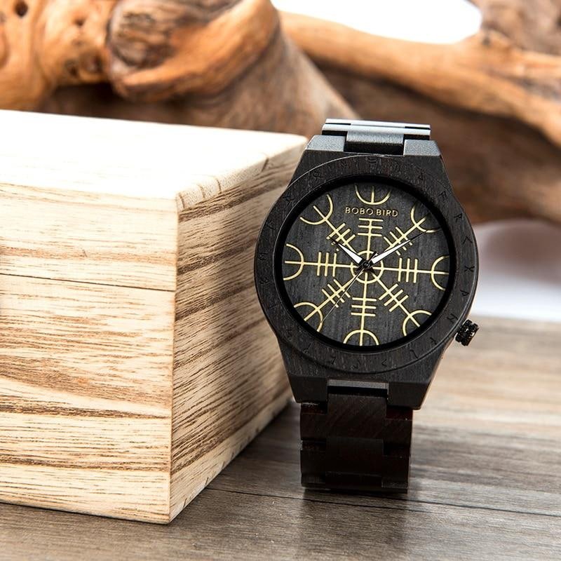 MONTRE EN BOIS HOMME ET FEMME Aegishjálmur - Bois Eden