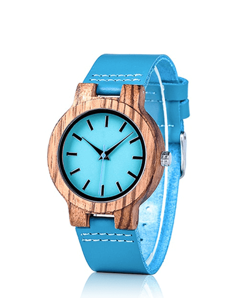 MONTRE EN BOIS HOMME ET FEMME BE Blue lagoon - Bois Eden