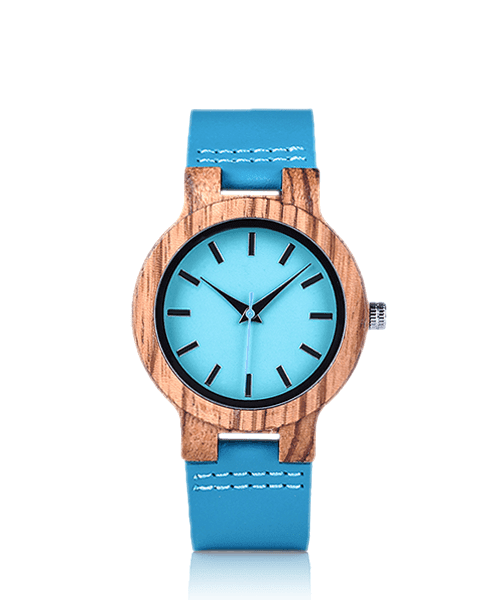 MONTRE EN BOIS HOMME ET FEMME BE Blue lagoon - Bois Eden