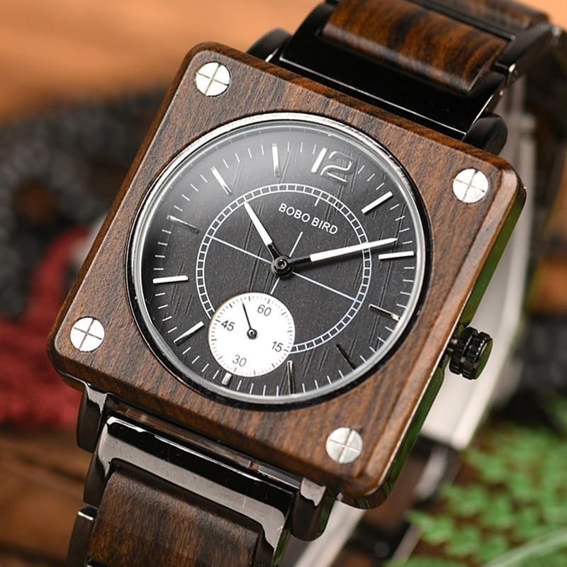 MONTRE EN BOIS HOMME ET FEMME BE Caterpillar - Bois Eden