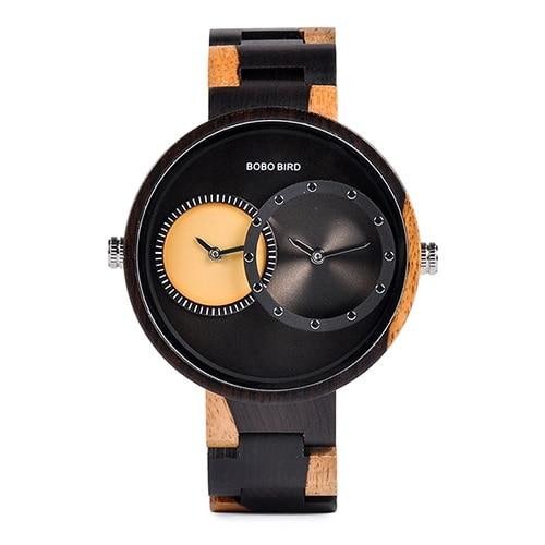 MONTRE EN BOIS HOMME ET FEMME BE Deux lunes - Bois Eden