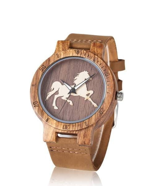 MONTRE EN BOIS HOMME ET FEMME Cheval - Bois Eden