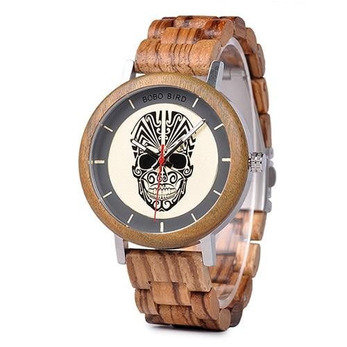 MONTRE EN BOIS HOMME Tête de mort - Bois Eden