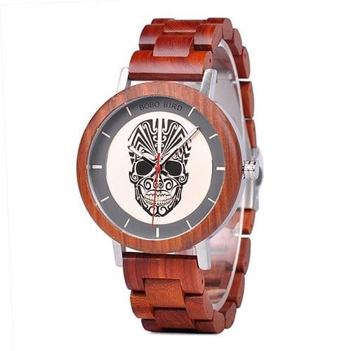 MONTRE EN BOIS HOMME Tête de mort - Bois Eden