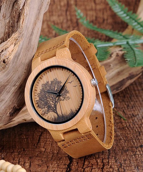 MONTRE EN BOIS MIXTE Arbre de vie nature - Bois Eden