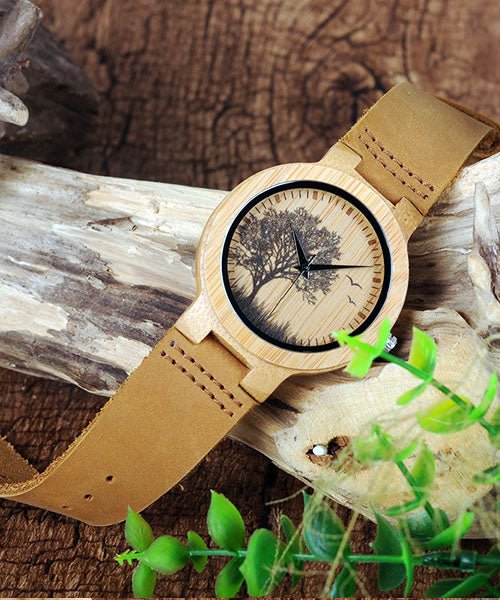 MONTRE EN BOIS MIXTE Arbre de vie nature - Bois Eden