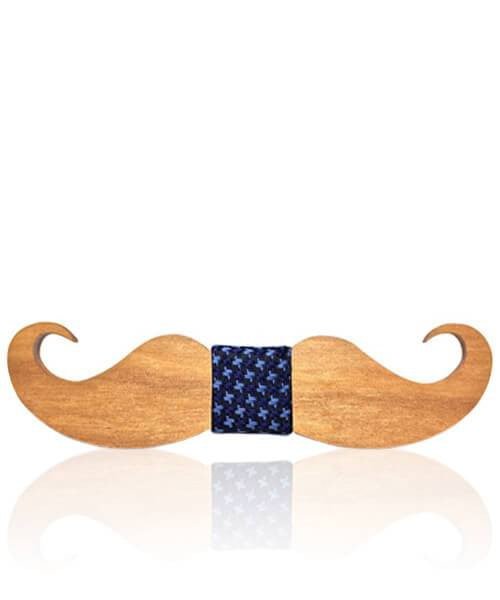 NOEUD PAPILLON ENFANT MOUSTACHE Aristo royal bleu - Bois Eden